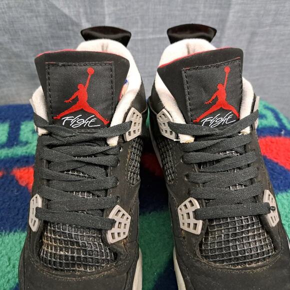 %Nike Air Jordan 4 Retro Bred Flight Men Sneakers Size 7 Year 2016 AJ22 main image 5
